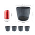 GREY Textured Plastic Flower Pot Set for Indoor & Outdoor Plants – Decorative Round Planters for Home, Balcony & Office (Set of 5)