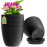 7 Inch Plastic Flower Pot Set – 5 Pack (Black)