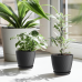 7 Inch Plastic Flower Pot Set – 5 Pack (Black)