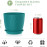 7 Inch Plastic Flower Pot Set – 5 Pack (Blue Green)