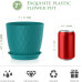 7 Inch Plastic Flower Pot Set – 5 Pack (Blue Green)