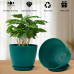 7 Inch Plastic Flower Pot Set – 5 Pack (Blue Green)