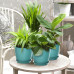 7 Inch Plastic Flower Pot Set – 5 Pack (Blue Green)