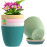 7 Inch Plastic Flower Pot Set – 5 Pack (Multicolour – Light)