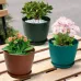 7 Inch Plastic Flower Pot Set – 5 Pack (Multicolour – Dark)
