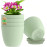 7 Inch Plastic Flower Pot Set – 5 Pack (Pista Green)