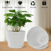 7 Inch Plastic Flower Pot Set – 5 Pack (White)