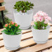 7 Inch Plastic Flower Pot Set – 5 Pack (White)